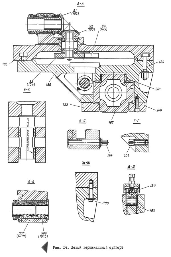 Лівий вертикальний суппорт токарно-карусельного верстата 1Л532 Лівий вертикальний суппорт токарно-карусельного верстата 1Л532